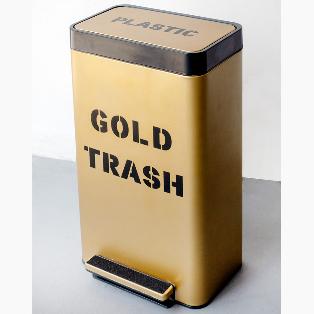 Gold Pop-Up Trash Bin 15in x 22in