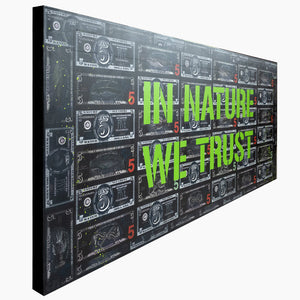 In Nature We Trust - 54x24" Mixed Media on Recycled Wood Door