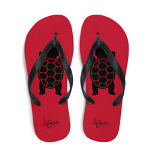 Load image into Gallery viewer, BABY TURTLE - by Acool55 - RED Flip-Flops