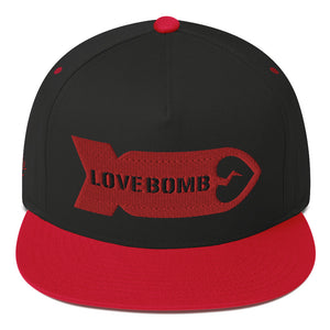 LOVE BOMB - Embroidered Flat Bill Cap