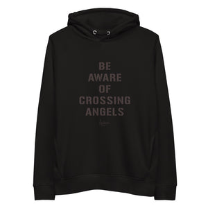 BE AWARE of CROSSING ANGELS - ECO -Unisex pullover hoodie